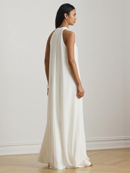Lauren Ralph Lauren Draped Halterneck Jumpsuit, White - view 2, White