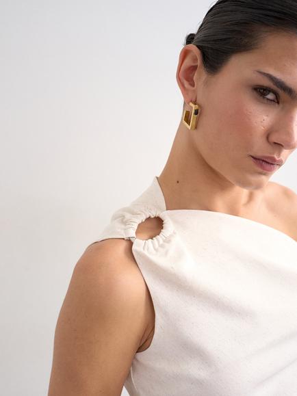 Topshop Twist Shoulder Sleeveless Top, White - view 2, White