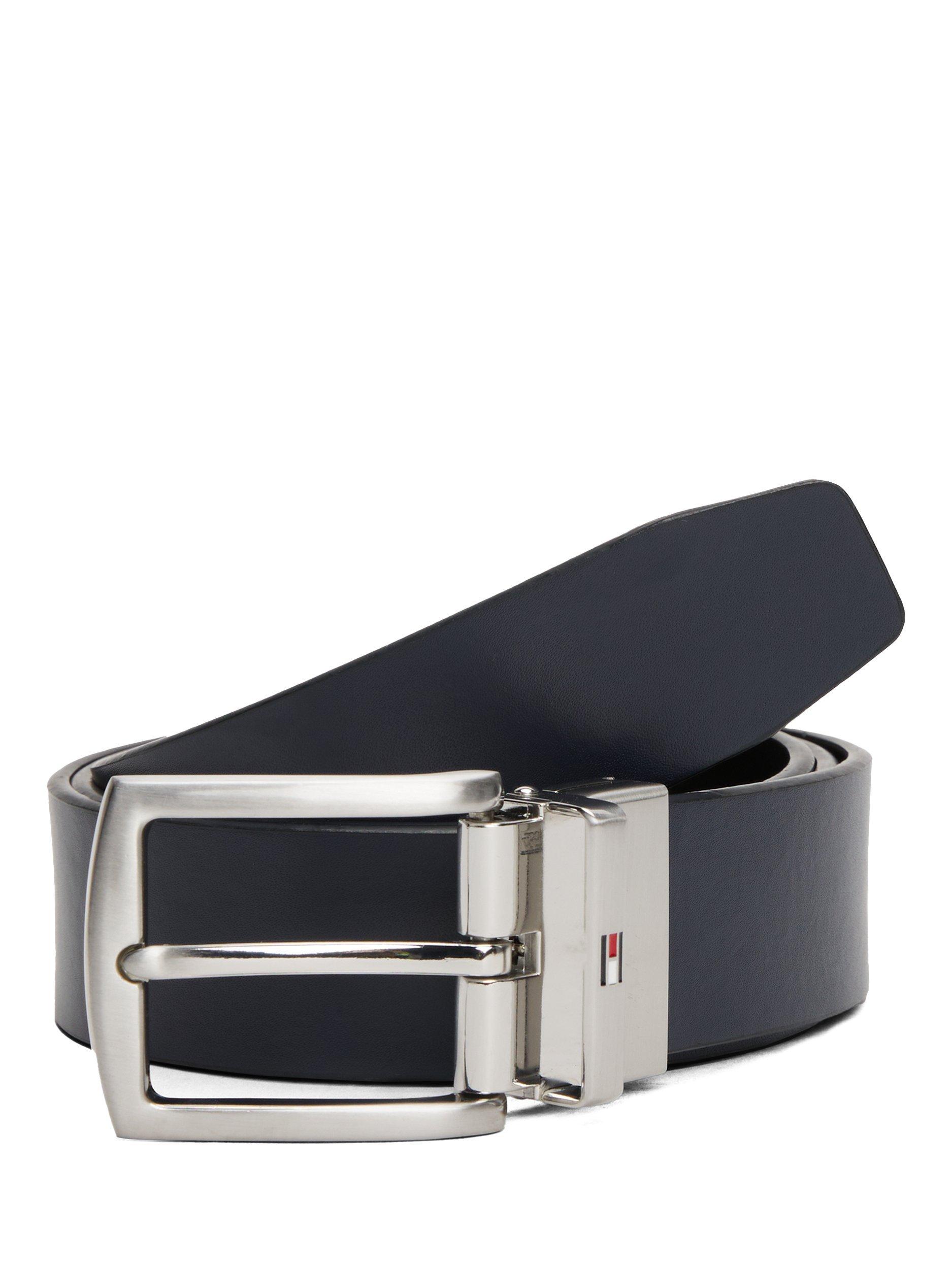 Product image 1 of 5, which shows Tommy Hilfiger Reversible Leather Belt, Dark Blue, 80cm