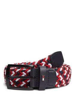 Tommy Hilfiger Denton Braided Elastic Belt, Red