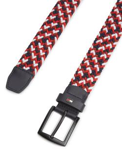 Tommy Hilfiger Denton Braided Elastic Belt - view 2, Red