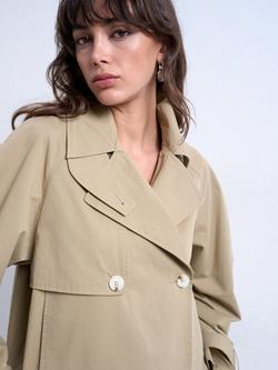 Topshop Double Breasted Trench Jacket, Beige - view 2, Beige