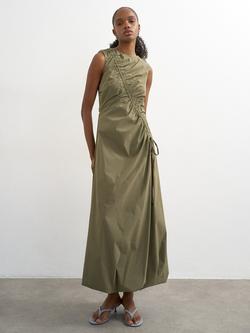 Topshop Drawcord Maxi Dress, Khaki, Khaki