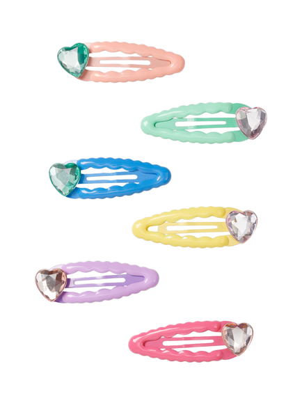 Stych Kids' Sequin Hair Accessory Set, Pack of 7, Green/Multi - view 2, Green/Multi