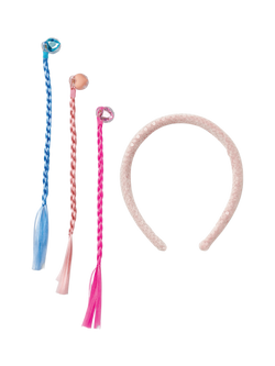 Small Stuff Kids' Sequin Sparkle Hair Accessory Set, Pack of 4, Pink/Multi, Pink/Multi