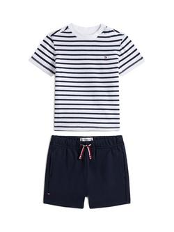 Tommy Hilfiger Baby Essential Striped T-Shirt and Shorts Set, Blue