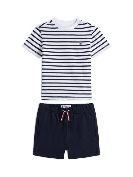 Tommy Hilfiger Baby Essential Striped T-Shirt and Shorts Set, Blue