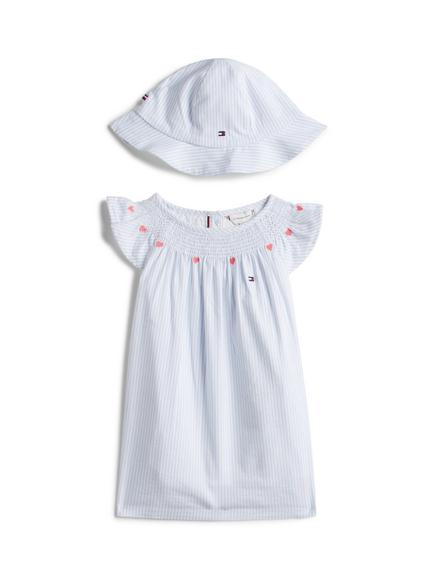 Tommy Hilfiger Baby Ithaca Dress and Hat Set, Light Blue, Light Blue
