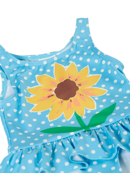 Frugi Baby Little Coral Swimsuit, Multi - view 2, Multi