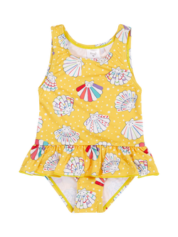 Frugi Baby Little Coral Swimsuit, Shellabrate, Shellabrate