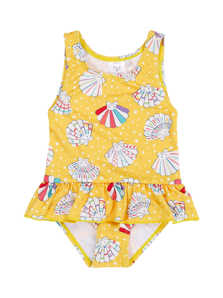 Frugi Baby Little Coral Swimsuit, Shellabrate, Shellabrate