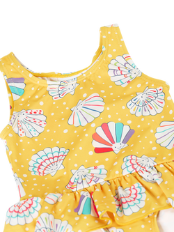 Frugi Baby Little Coral Swimsuit, Shellabrate - view 2, Shellabrate