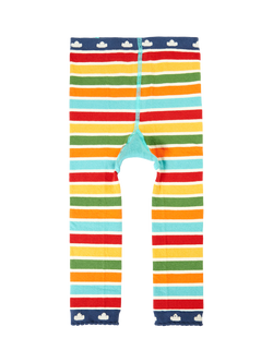 Frugi Baby Little Knit Leggings, Rainbow Goose - view 2, Rainbow Goose