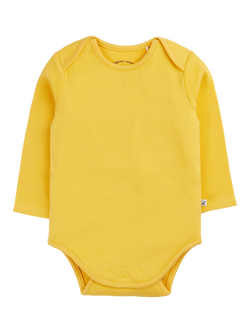 Frugi Baby Little Rib Long Sleeve Bodysuits, Pack of 2, Yellow/Multi - view 2, Yellow/Multi