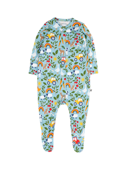 Frugi Baby Lovely Floral Cotton Sleepsuit, Multi, Multi