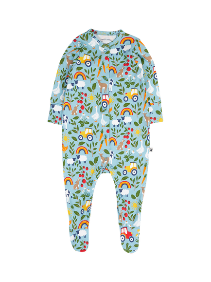 Frugi Baby Lovely Floral Cotton Sleepsuit, Multi, Multi