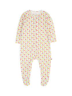 Frugi Baby Lovely Point Floral Sleepsuit, Multi, Multi