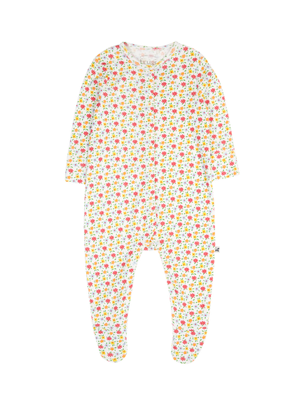 Frugi Baby Lovely Point Floral Sleepsuit, Multi, Multi