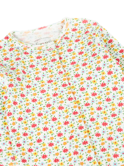 Frugi Baby Lovely Point Floral Sleepsuit, Multi - view 2, Multi