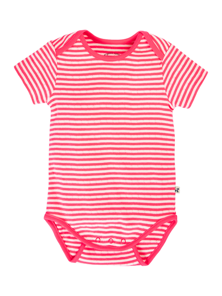 Frugi Baby Pip Pointelle Bodysuit, Pack of 2, Ditsy Floral/Stripe - view 2, Ditsy Floral/Stripe