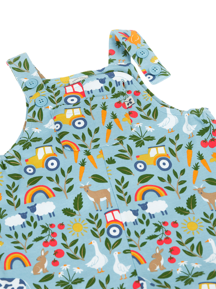 Frugi Baby Parsnip Dungarees, Multi - view 2, Multi