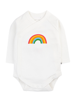 Frugi Baby Rudi Cotton Rib Long Sleeve Bodysuit & Joggers Set, Multi - view 2, Multi