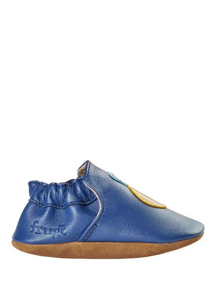 Frugi Baby Valley Pre Walker Leather Shoes,  Navy Blue/Bee, Navy Blue/Bee