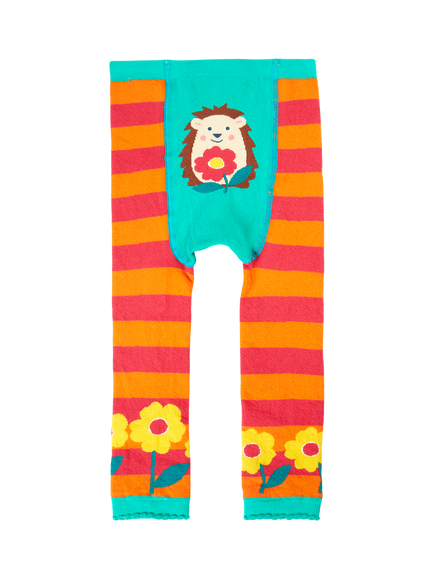 Frugi Baby Little Knit Leggings, Hedgehog Bloom, Hedgehog Bloom