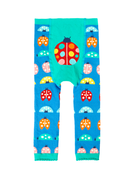 Frugi Baby Little Knit Leggings, Ladybird Fair Isle, Ladybird Fair Isle