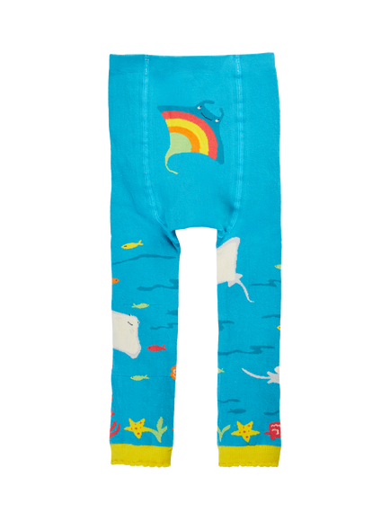 Frugi Baby Little Knit Leggings, Rainbow Ray, Rainbow Ray