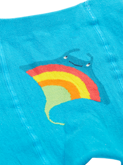 Frugi Baby Little Knit Leggings, Rainbow Ray - view 2, Rainbow Ray