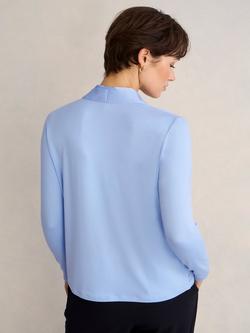 Hobbs Claire Long Sleeve Top, Lavender Blue - view 2, Lavender Blue