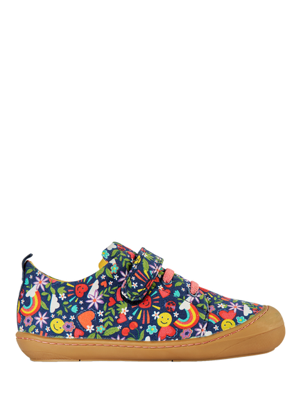 Frugi Kids' Ocean Riptape Low Top Trainers, Multi, Multi