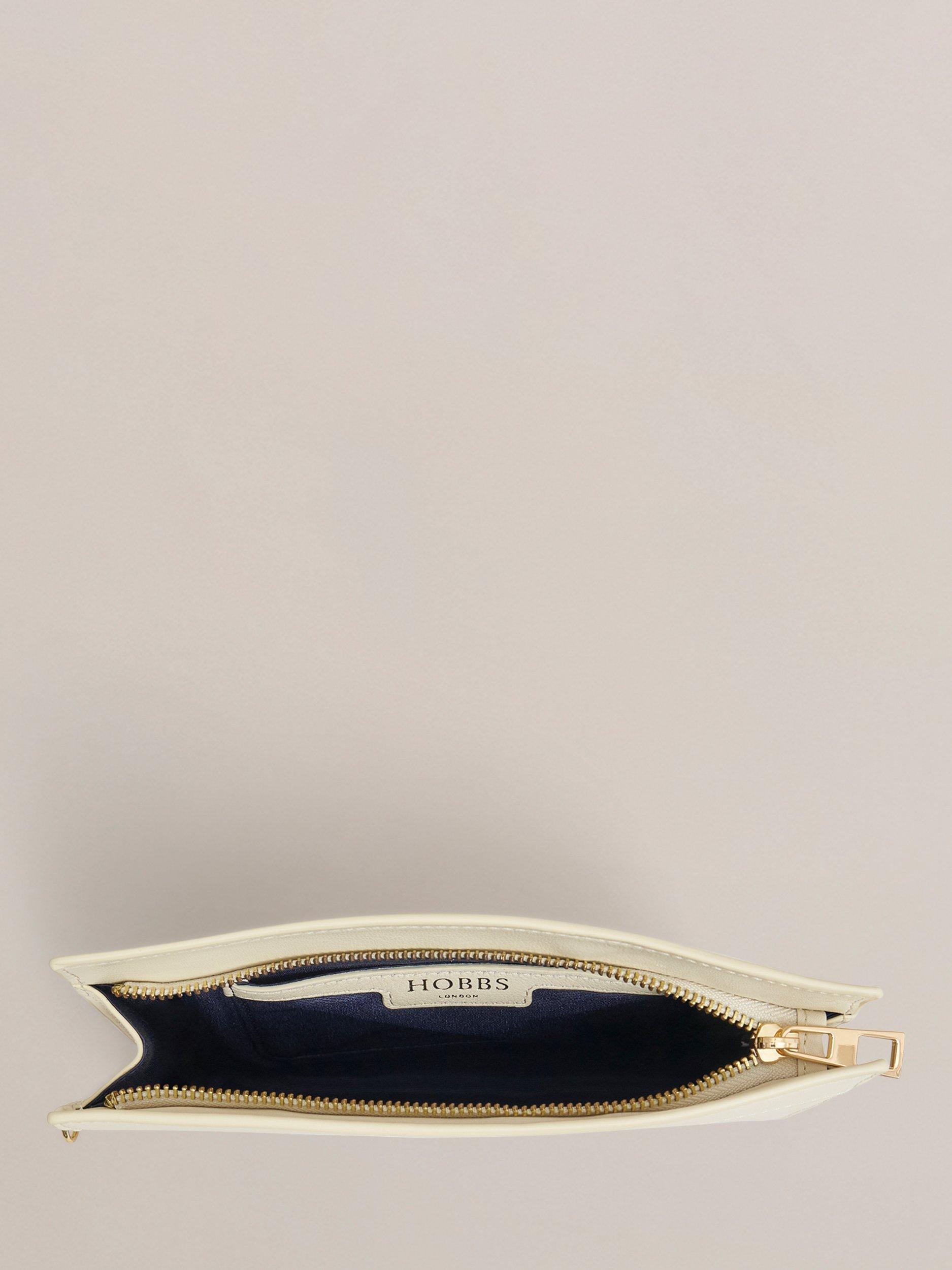 Product image 4 of 4, which shows Hobbs Catherine Wristlet Pure Leather Bag, Warm Ivory, One Size