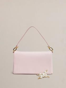 Hobbs Jas Pearl Pure Leather Clutch Bag - view 2, Pale Pink