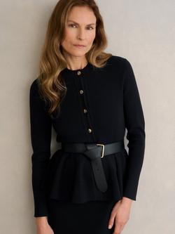 Hobbs Leena Wide Pure Leather Belt, Black - view 2, Black