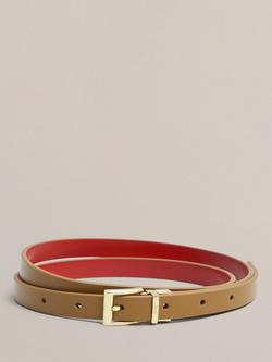 Hobbs Pauline Double Sided Leather Belt, Tan/Pepper Red - view 2, Tan/Pepper Red