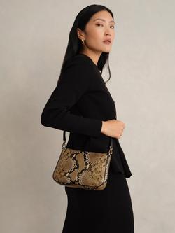 Hobbs Briella Mock Snakeskin Pure Leather Crossbody Bag, Natural/Multi - view 2, Natural/Multi