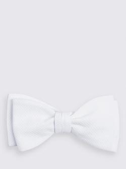 Moss Cotton Marcella Bow Tie, White, White