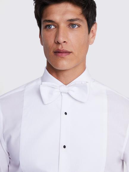 Moss Marcella Cotton Self-Tie Bow Tie, White - view 2, White
