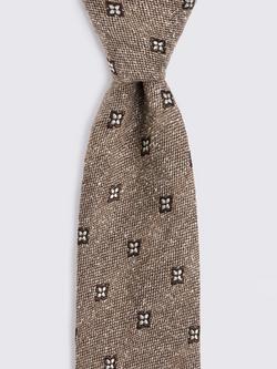 Moss Silk Blend Floral Tie, Dark Neutral/Brown - view 2, Dark Neutral/Brown