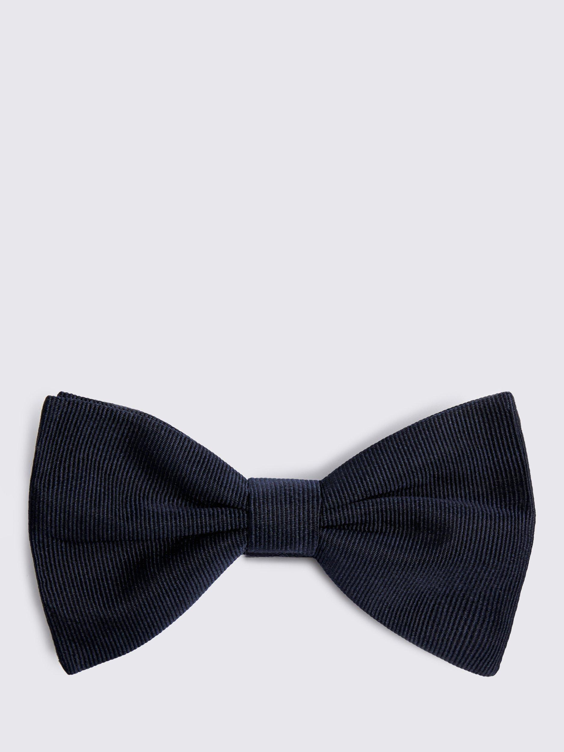Product image 1 of 1, which shows Moss Silk Grosgrain Bow Tie, Navy