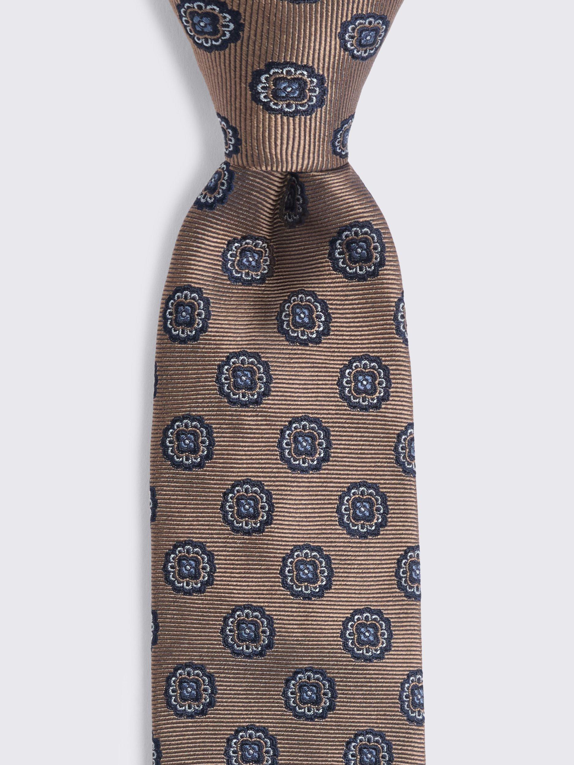 Product image 2 of 2, which shows Moss Silk Medallion Tie, Bronze/Navy