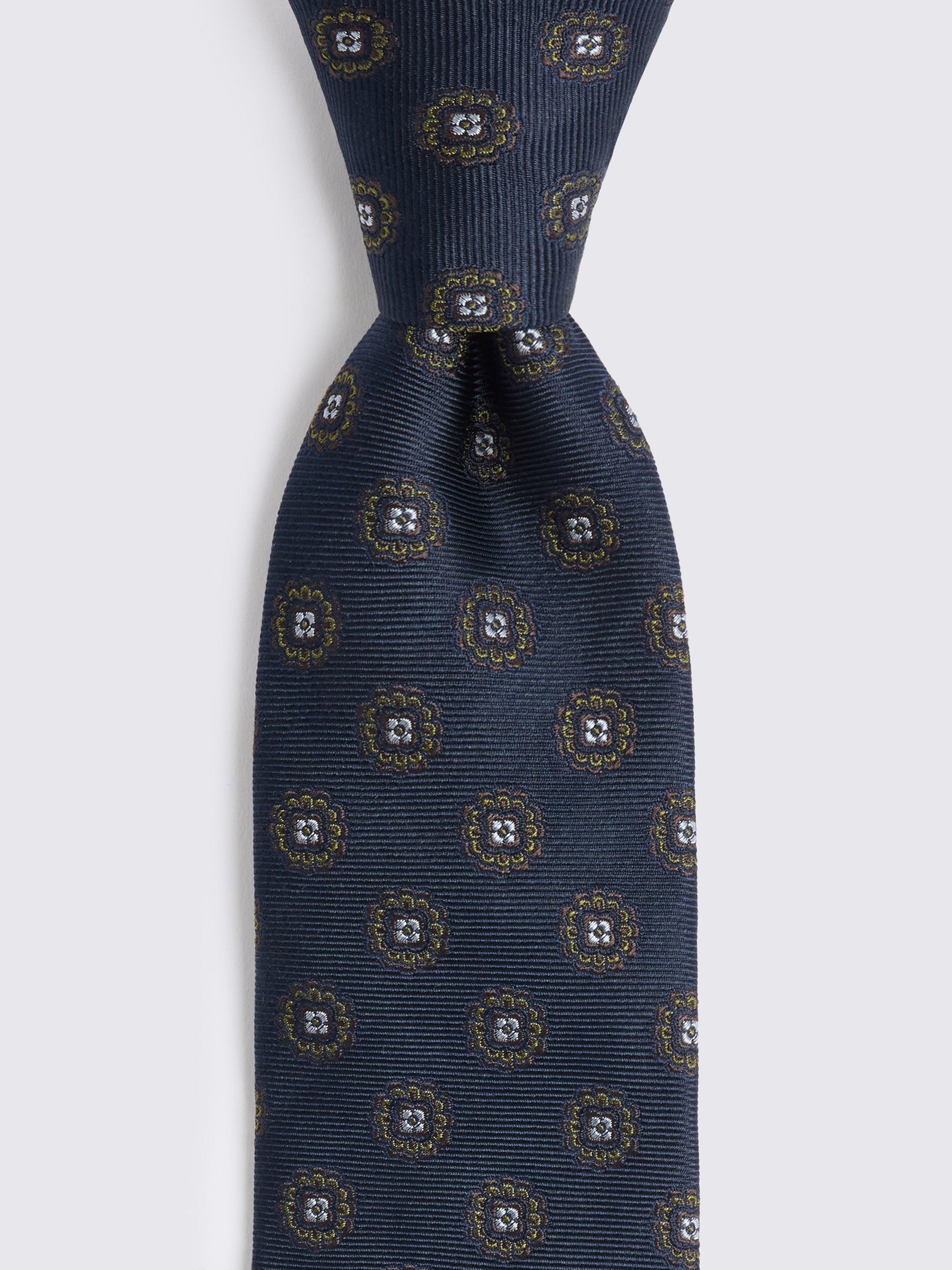 Product image 2 of 2, which shows Moss Silk Medallion Tie, Navy/Green