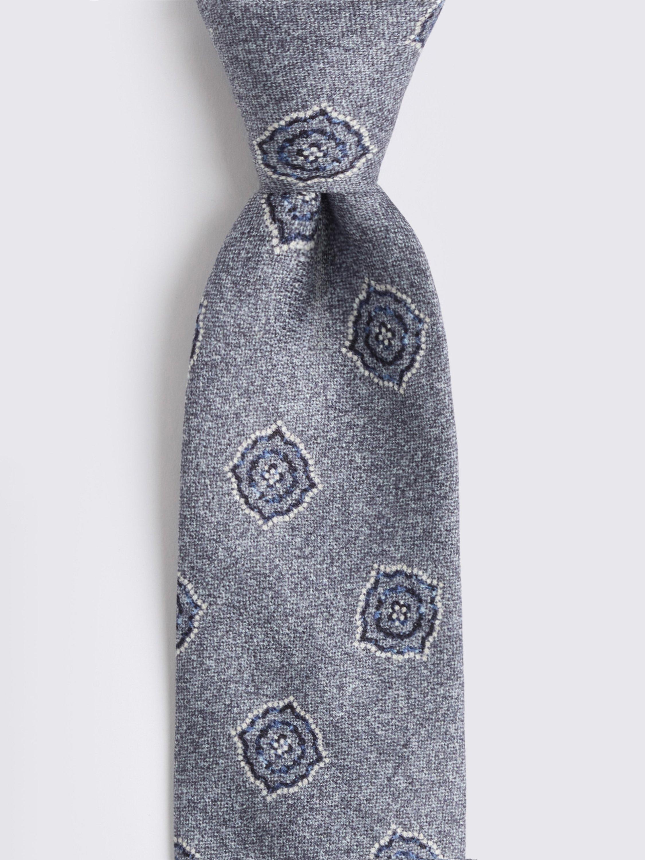 Product image 2 of 2, which shows Moss Silk Medallion Tie, Blue