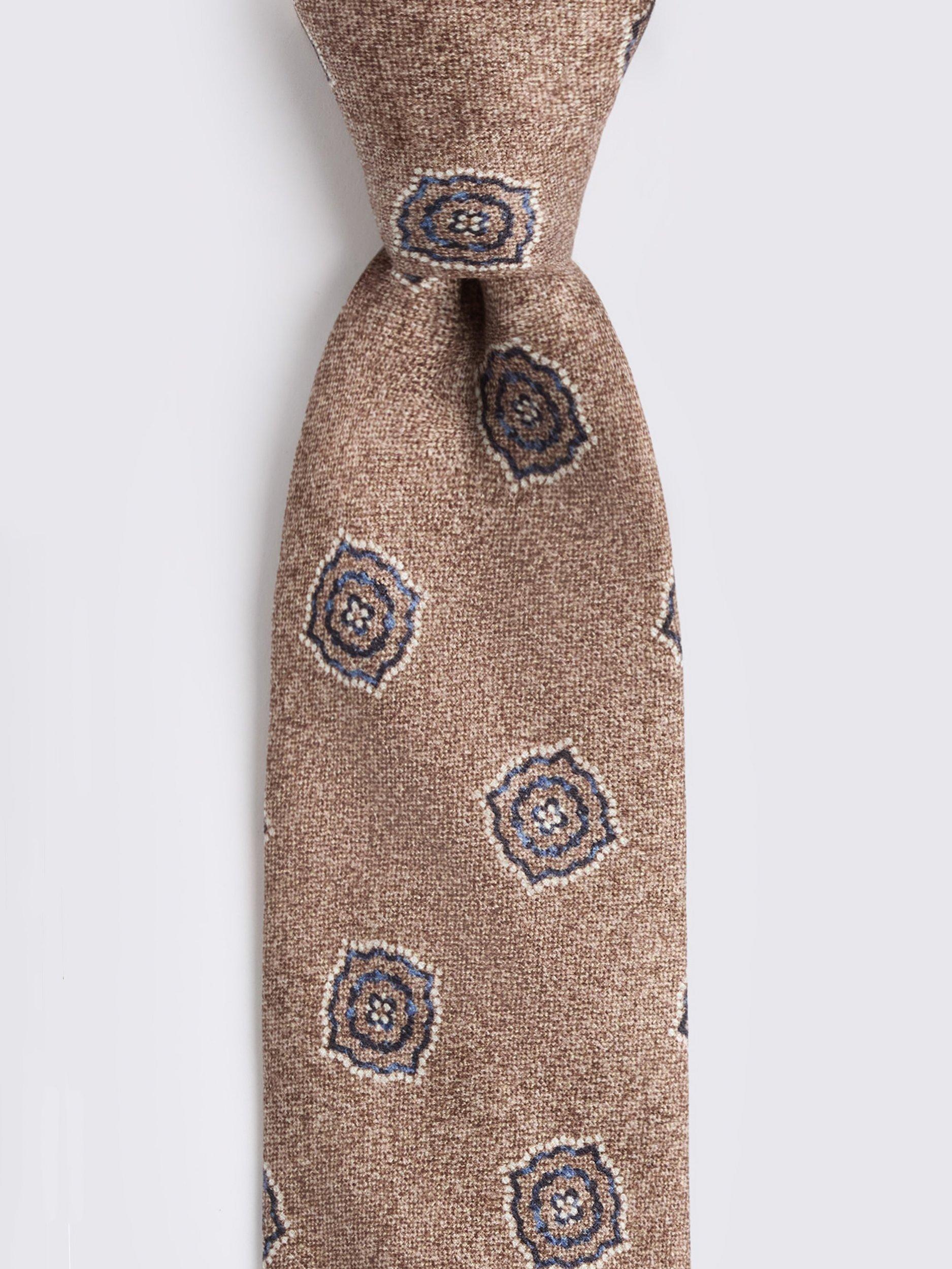 Product image 2 of 2, which shows Moss Silk Medallion Tie, Mid Brown