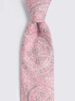 Moss Silk Paisley Tie - view 2, Pink
