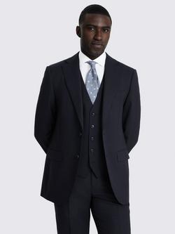 Moss Regular Fit Check Wool Suit Jacket, Navy, Navy