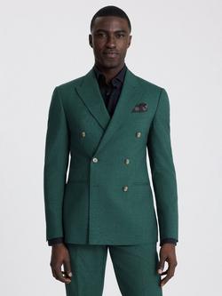 Moss Slim Fit Double-Breasted Suit Jacket, Green, Green