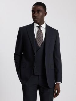 Moss Regular Fit Wool Blend Puppytooth Suit Jacket, Navy, Navy